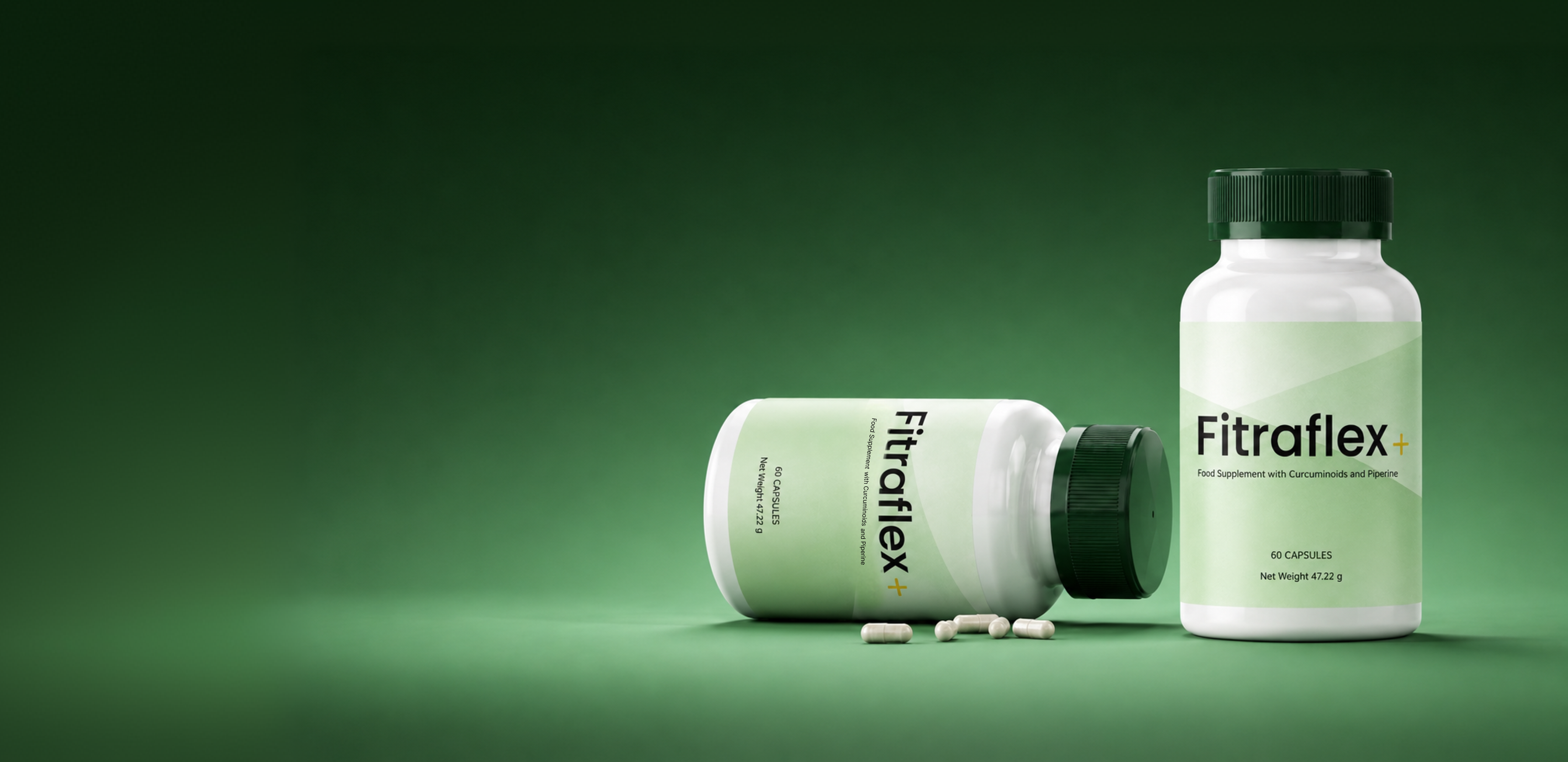 Flacons FitraFlex+ sur fond vert